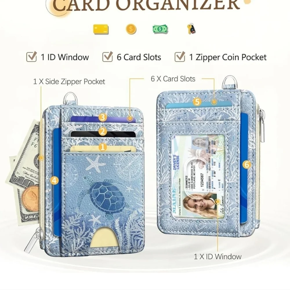 Blue Sea Turtle Phone Wallet Case